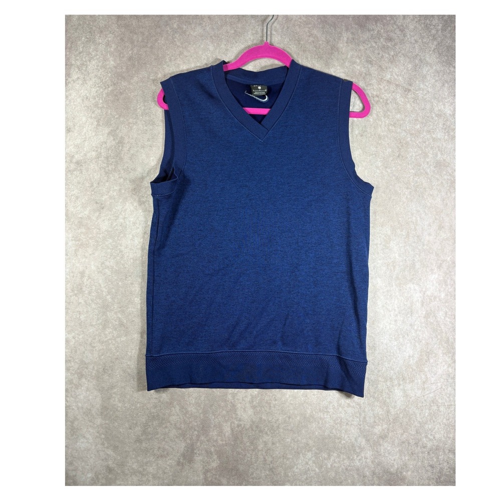 Nike Vest Men Small Blue Dri-Fit Golf V-Neck Performance Sleeveless Casual